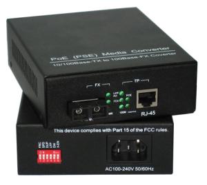 Quality Multi-Mode 10 / 100M POE Media Converter Built In AC / DC Power Supply wholesale