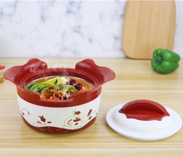 4pcs magnolia flower pot 410 stainless steel casserole hot pot set with lid