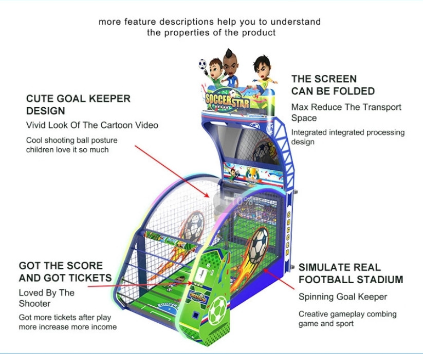 Metal Material Football Shooting Machine / Soccer Game Machine