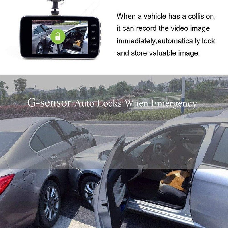 Smart Auto Dashboard Mounted Panoramic Dash Cam In And Out 1080P 128GB