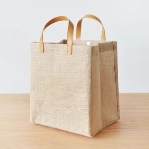 Quality Burlap Reusable Shopping Leather Handle Jute Tote Bags wholesale