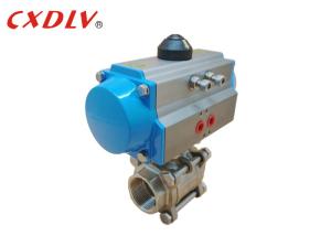 Quality Stainless Steel Pneumatic Actuated Ball Valve 3 Piece Threaded Valve DN50 DN65 DN80 wholesale