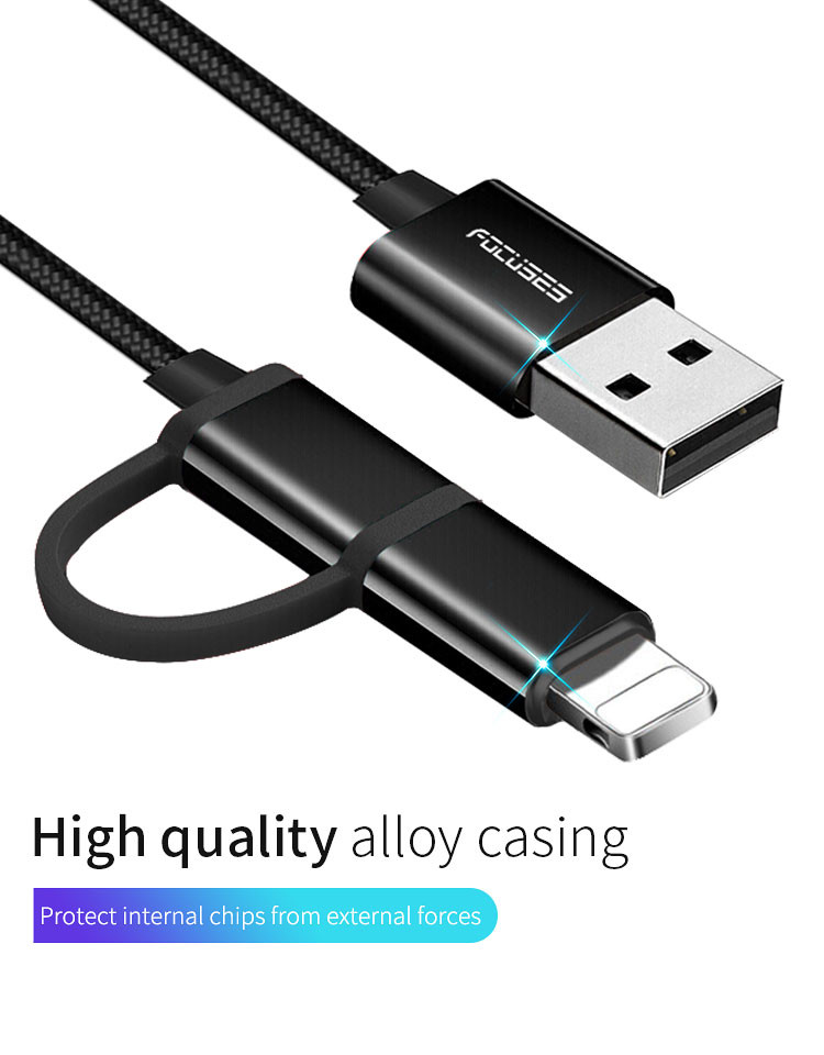 10Ft Multifunctional USB Cable 2 In 1 Data Sync Cable