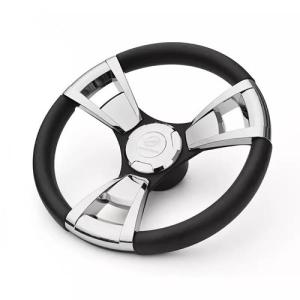 Quality AISI 350mm Polished Aluminium Racing Plastic Steering Wheel 316ss wholesale