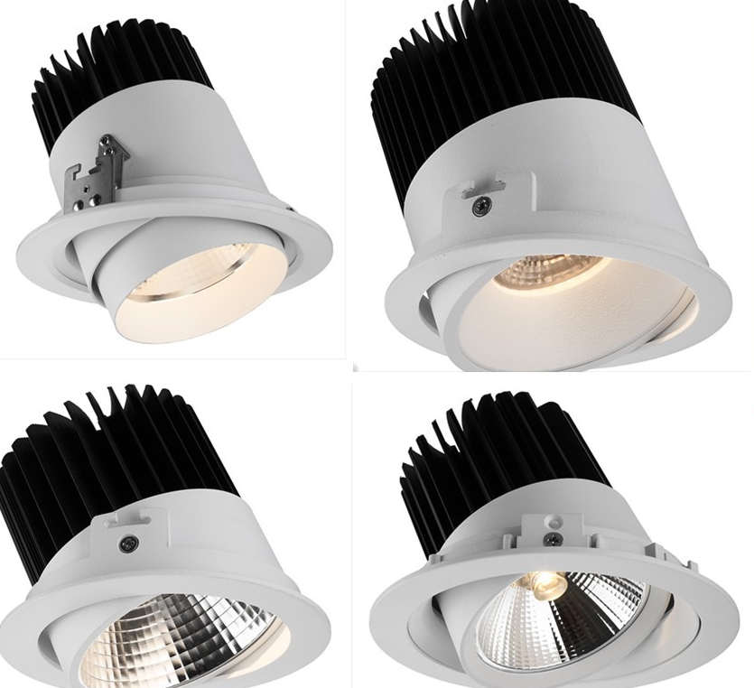 30W 30deg Tiltable Square CCT 2700-3000K Led Dimmable Downlights 700mA Cut out 154*150MM