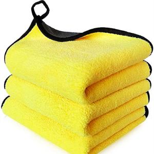 Quality Yellow 11''X15'' Car Microfiber Towel , Super Absorbent Car Cleaning Towel wholesale