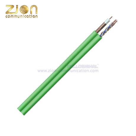 Cheap Cat 6 U/UTP MCC21 Media Composite Cable With TV 100 Green Sheath for sale