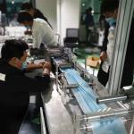Light Weight Disposable Non Woven Mask Making Machine System 3 Layer Blue Color