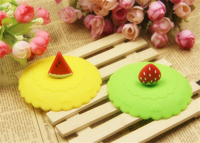 Food Grade Silicone Fresh Cover / Silicone Cup Cover Round Shape Diameter 10.5cm