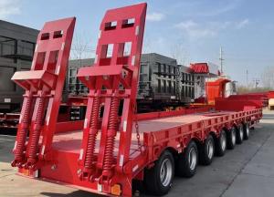 Quality 7 Axle Heavy Low Bed/Lowbed Ramp/Drop Deck Flatbed/Skeleton Semi Truck Trailer Tread 2180mm wholesale