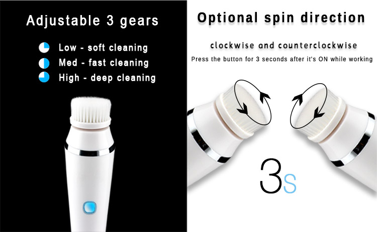 Eco Friendly Rechargeable Facial Cleansing Brush 330 G 6000 Rpm Pulse
