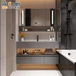 Kitchen Cabinet and Modern Wood Double Sink Bathroom Vanities with Waterproof