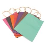 T Shirt Recycled Kraft Paper Bags Disposable For Takeaway Packaging