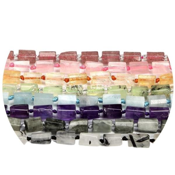 Wholesale Natural Crystal Gemstone Cylinder Shape Beads Agate Cylinder Loose