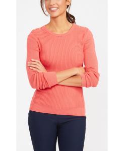 Quality WOMEN'S 54% COTTON/44% MODAL/2% SPANDEX PULLER KNITTED RIB SWEATER wholesale