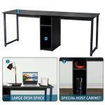 Black 300LBS Capacity 2 Person Computer Desk / Two Person Office Desk