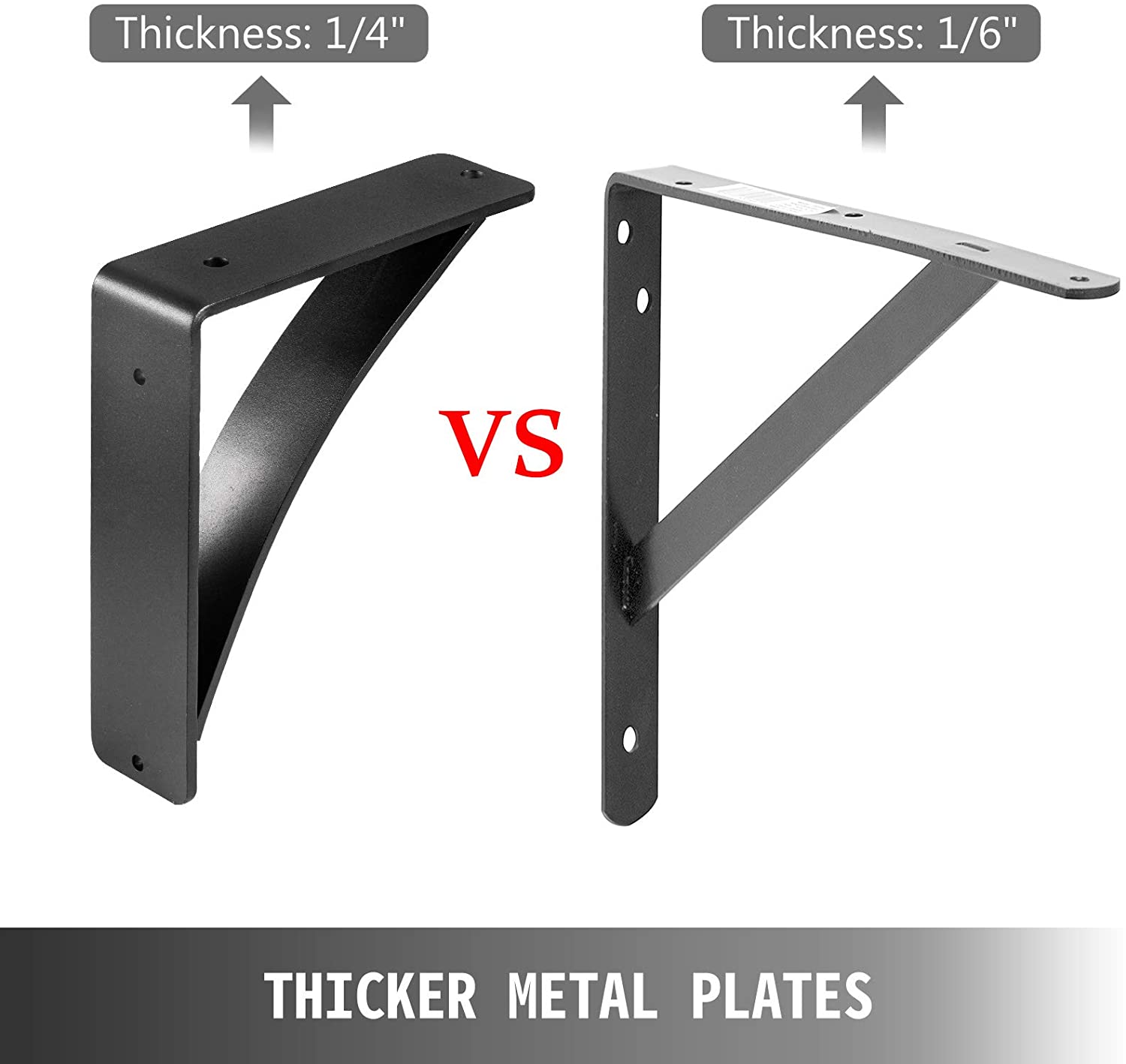 Triangular Carbon Steel Shelf Brackets for Heavy Duty 450lbs Load in Garage Workshop