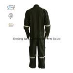 Chest Slant Pockets Cotton Lightweight Flame Retardant Coveralls Dark Green
