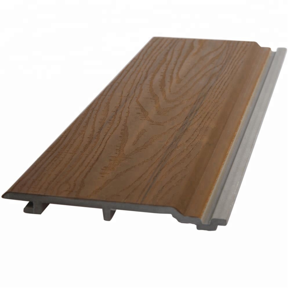 Outdoor Interlocking Wood Texture PVC Plastic Wall Panel with Modern Design Style