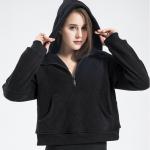Warm Polar fleece Half Zipper Women Over Size Equestrian Hoodie Ladies