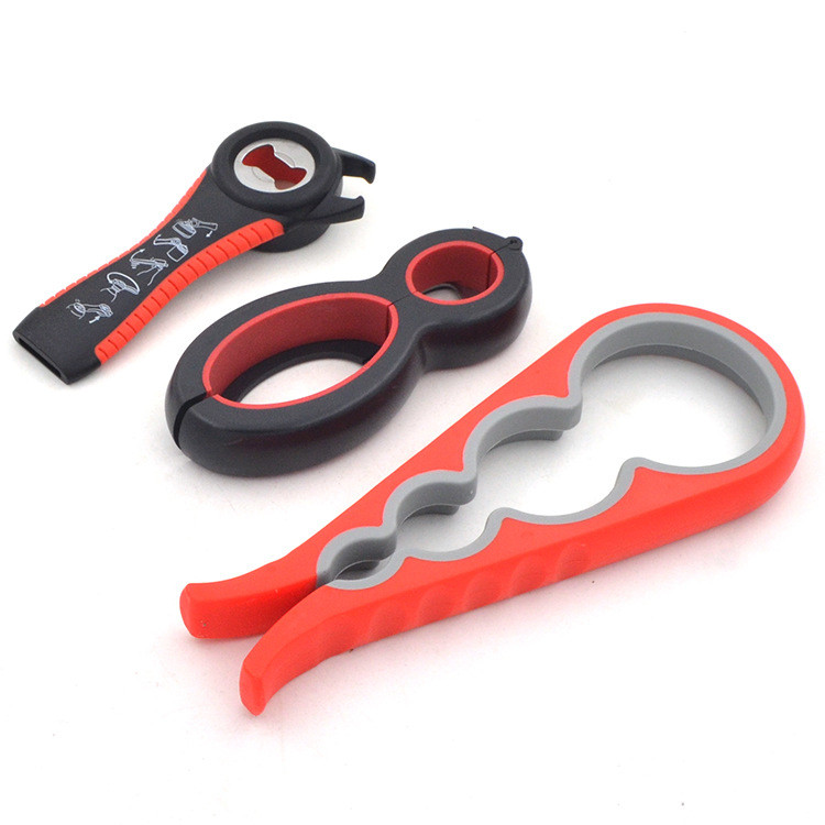 5 In 1 Multi Function Can Opener Jar Bottle Opener With Silicone Handle