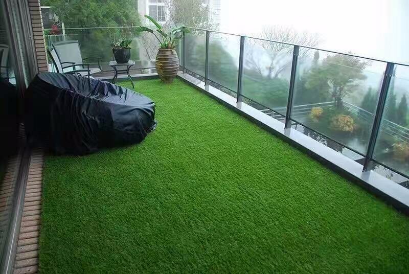 Three Colors Synthetic Playground Turf / 14 Stitch 30mm Artificial Grass