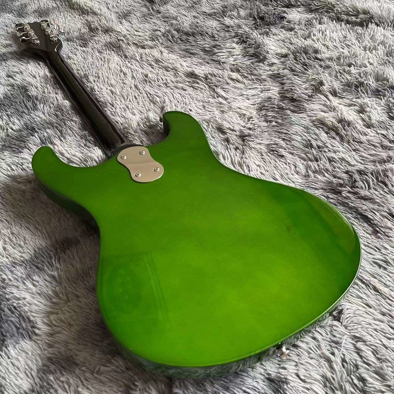 Custom Mosrite Electric guitar JRM Johnny Ramone Guitar with Water Ripple in Green Color