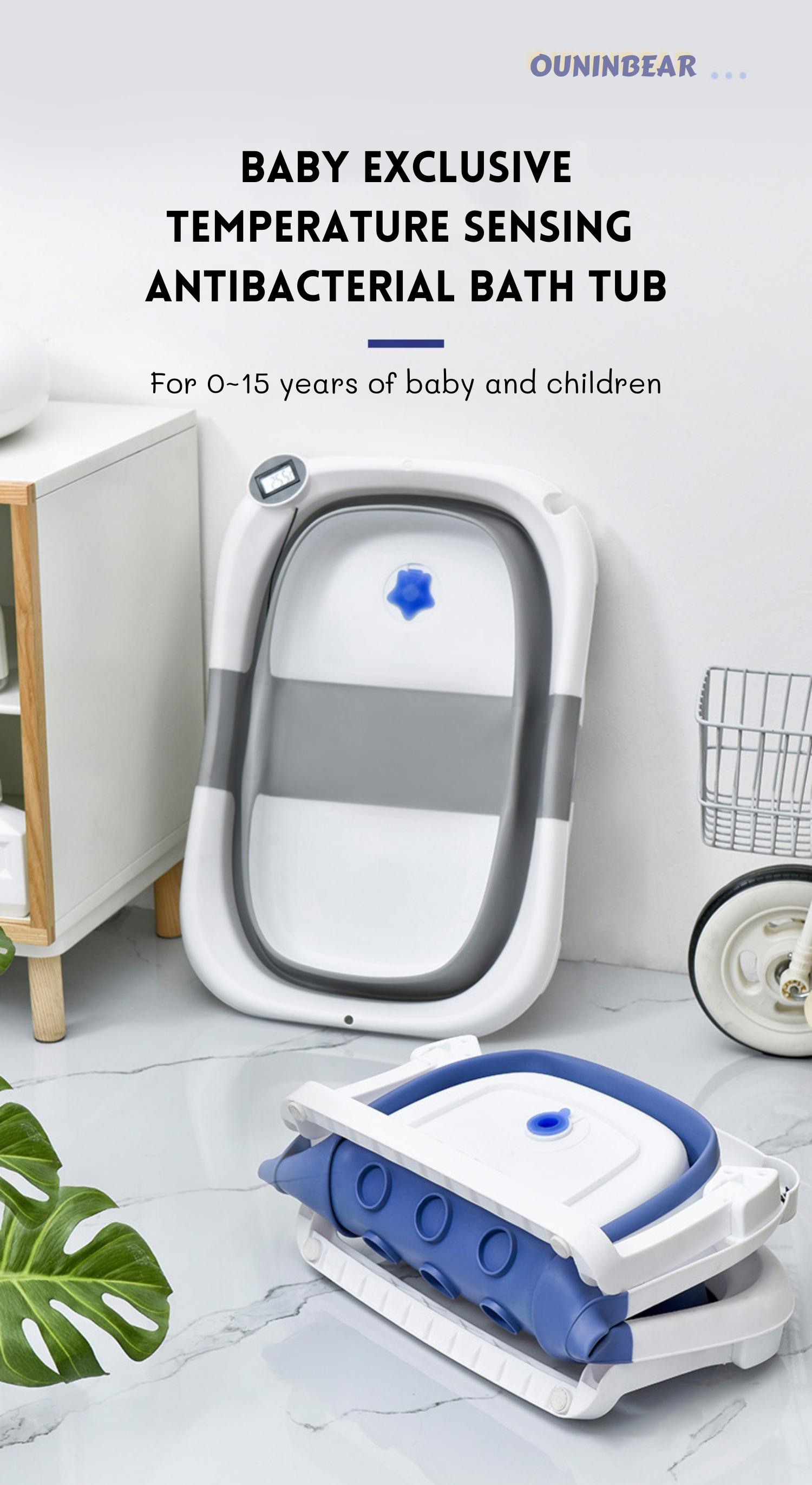 Multifunction Collapsible Baby Bathtub Household Safety Portable Plastic