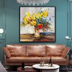 Abstract Impression Hand Painted Oil Painting 6 Color Print Flower Canvas Wall