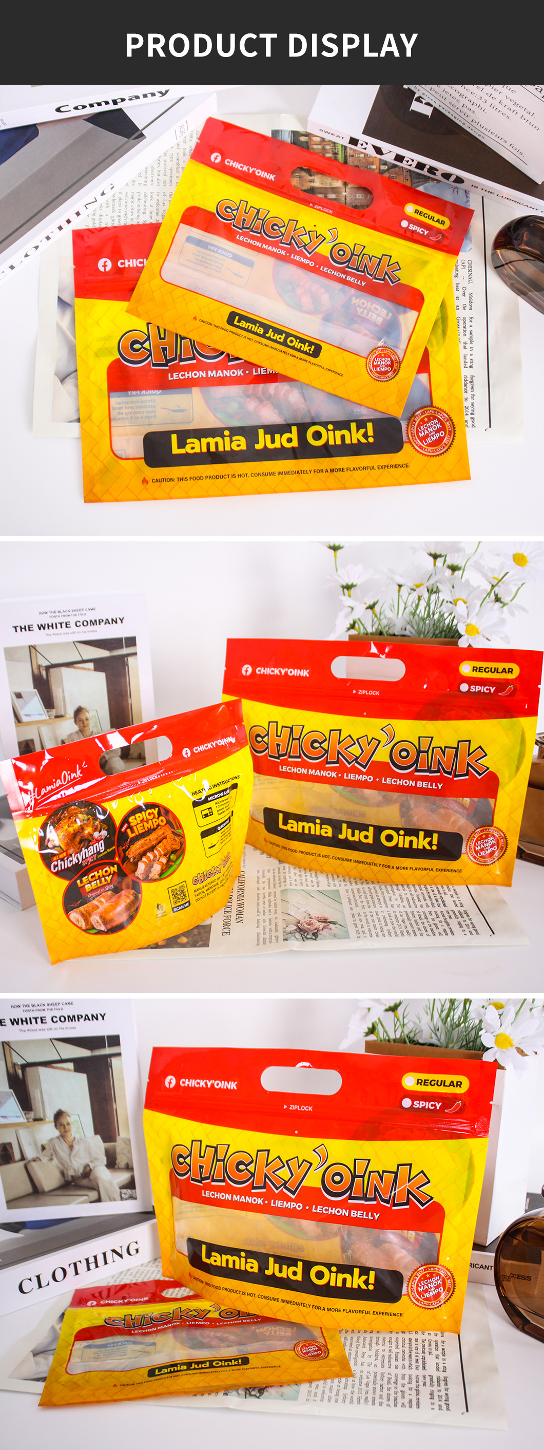 Fully Cooked Ready To Eat Roast Chicken Packaging 250g With Zipper