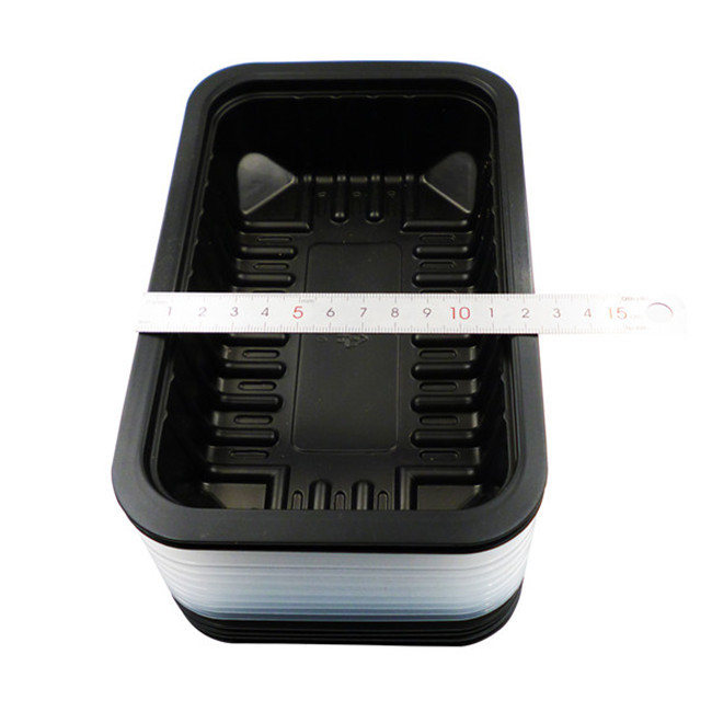 PET CPET Disposable Food Trays With Lids 200mm Length Refrigeration Storage