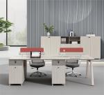 PANEL Wood Modern Style Four-Person Office Desk and Chair Combination for