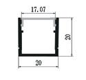 OEM Wall Aluminium LED Strip Light Channel Profile 20*20mm Surface Mounted