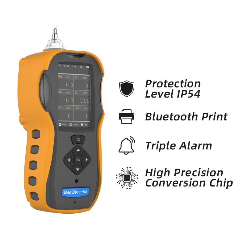 Pump Type Portable Multi Gas Detector Vibration Alarm For Industrial Environment
