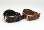 Cutout Pattern Mens Solid Leather Belts , Men'S Fashion Leather Belts FK11855