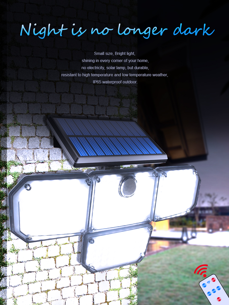 2400mah 181LED Motion Sensor Solar Lamp IP65 1200LM For Garage Garden