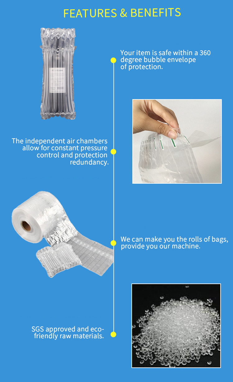 Shock Resistance 100 Microns Air Column Cushion Bag 2cm