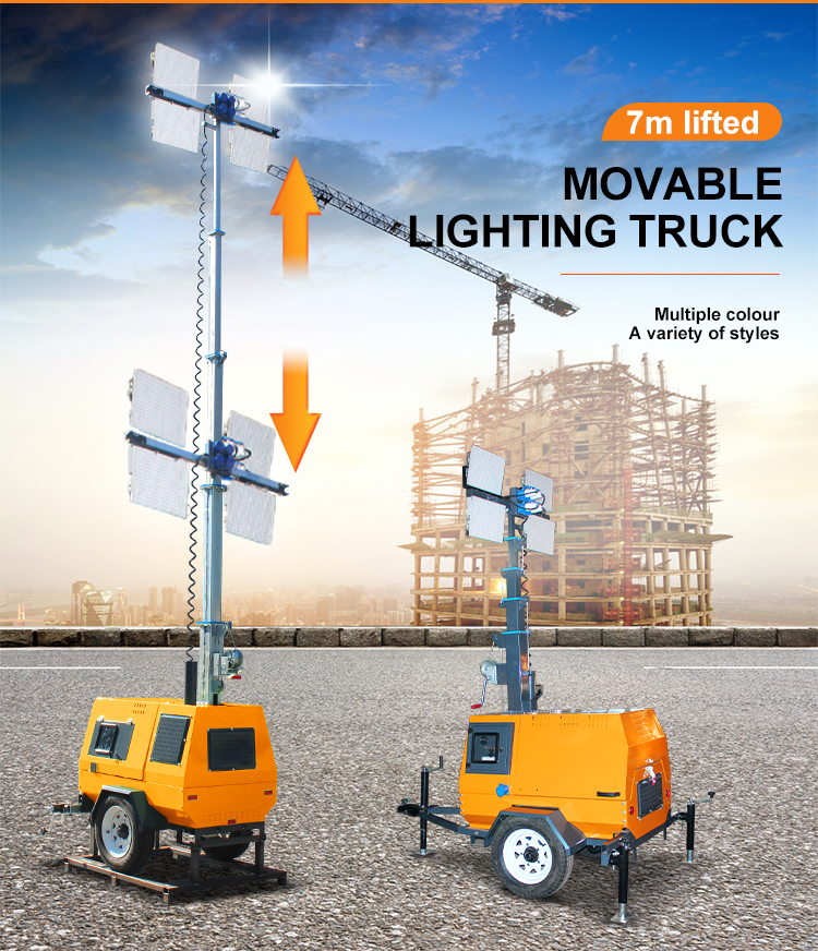 Mobile Hydraulic/Manual Diesel Lighting Tower with 65lm/w Lamp Luminous Efficiency