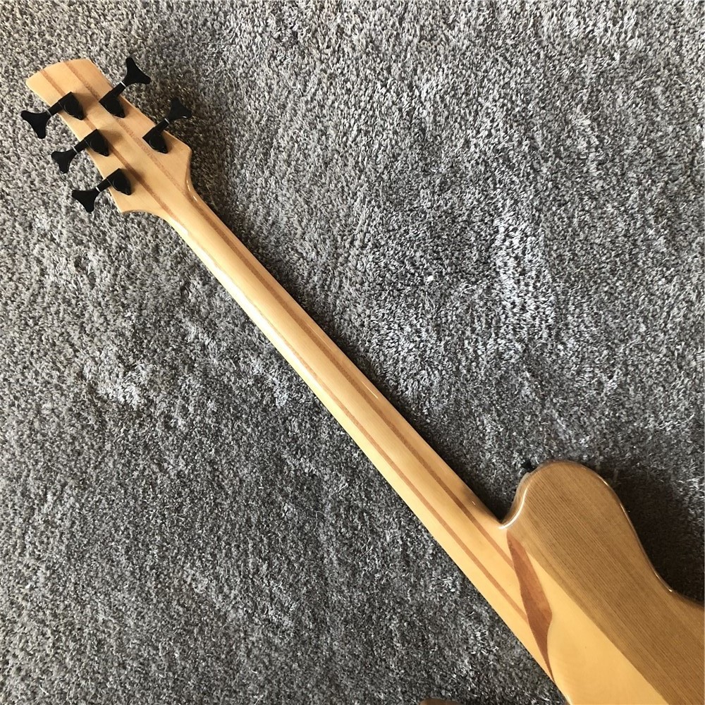Factory Custom Factory 5 strings Wood color Whole body Butterflys electric bass Black metal hardware