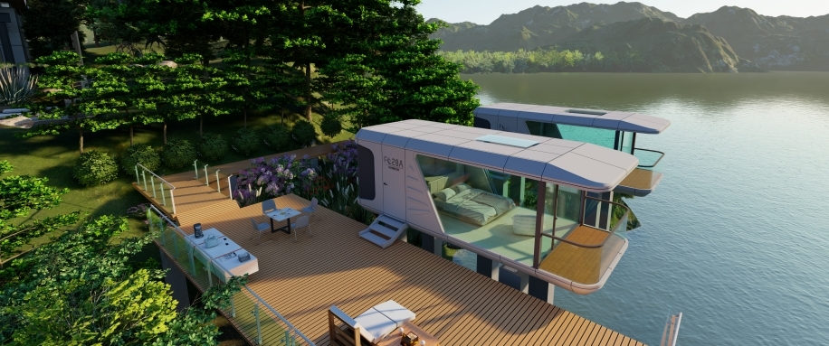 2025 New Space Cabin House Detachable Prefabricated Space Cabin B7 Cabin With Balcony Luxury Villa