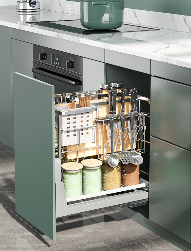 Lacquer Surface Treatment Wooden Cabinets for Customized Veneer Color Kitchen Furniture