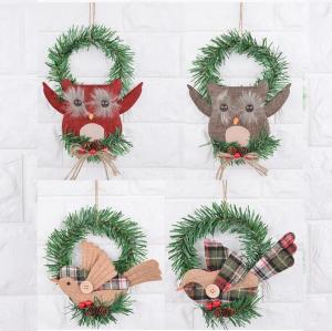 Quality owl bird design Door Christmas Wreath Decoration for Windows and Kid's Room Decoration wholesale