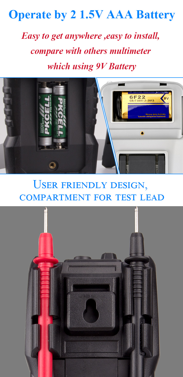 HT113 Small Digital Multimeter 600V 10A 20M ohm Manual Range 2000 Counts Resistance Mini Multimeter Digital with CE ROH