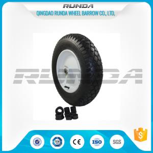 Quality Super Elasticity Heavy Duty Rubber Wheels 4.00-8 , Rubber Caster Wheels Metal Rim wholesale