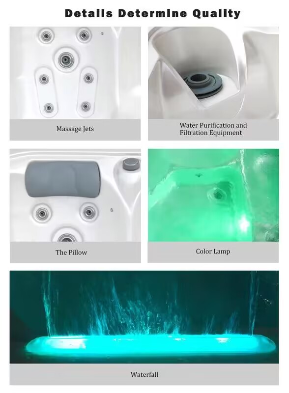 Jacuzzier Outdoor Spa Tub With Hydrotherapy Whirlpool Hot Tub For 5 Person Luxury Massage For Villa Use
