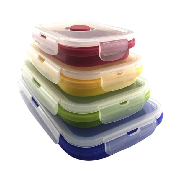 Custom Hot Selling Microwave Safe Collapsible Lunch Box Freezer Dishwasher