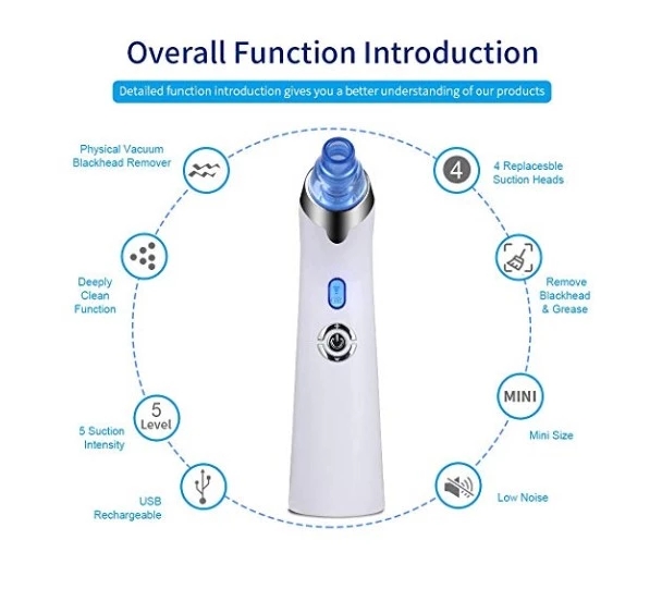 4 in1 Blackhead Remover Electric Acne Comedone Extractor Vacuum Pore Cleaner