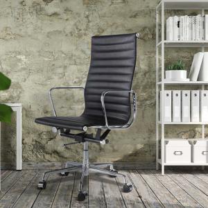 Quality Alloy Base h45.6&quot; Black PU Leather Office Chair / High Back Computer Chair 35.2lbs wholesale