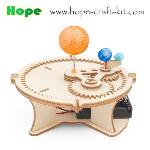 Quality Science Earth Moon and Sun Solar Moving Orbit Experiment Wooden Color Model Toys Kids DIY Toys STEM astronomy Education wholesale