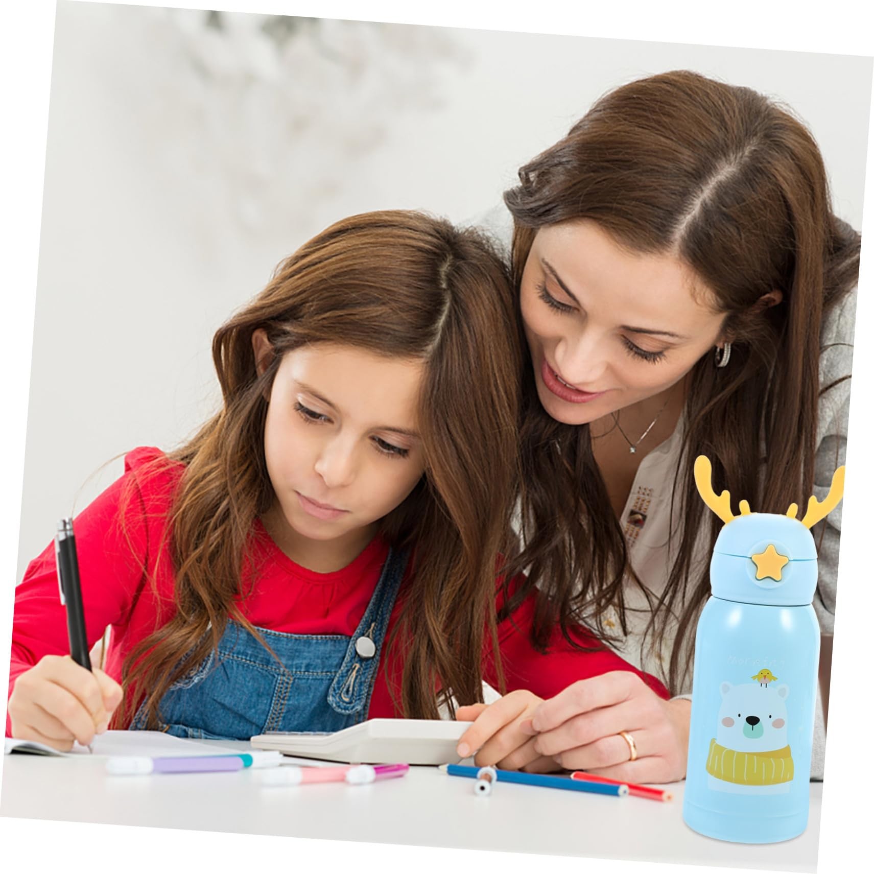 OEM/ODM Acceptable 500ml/16oz Kids Water Bottle With Straw Thermos BPA Free Vacuum Insulated Leak-Proof Perfect For Girls/Boys Sports